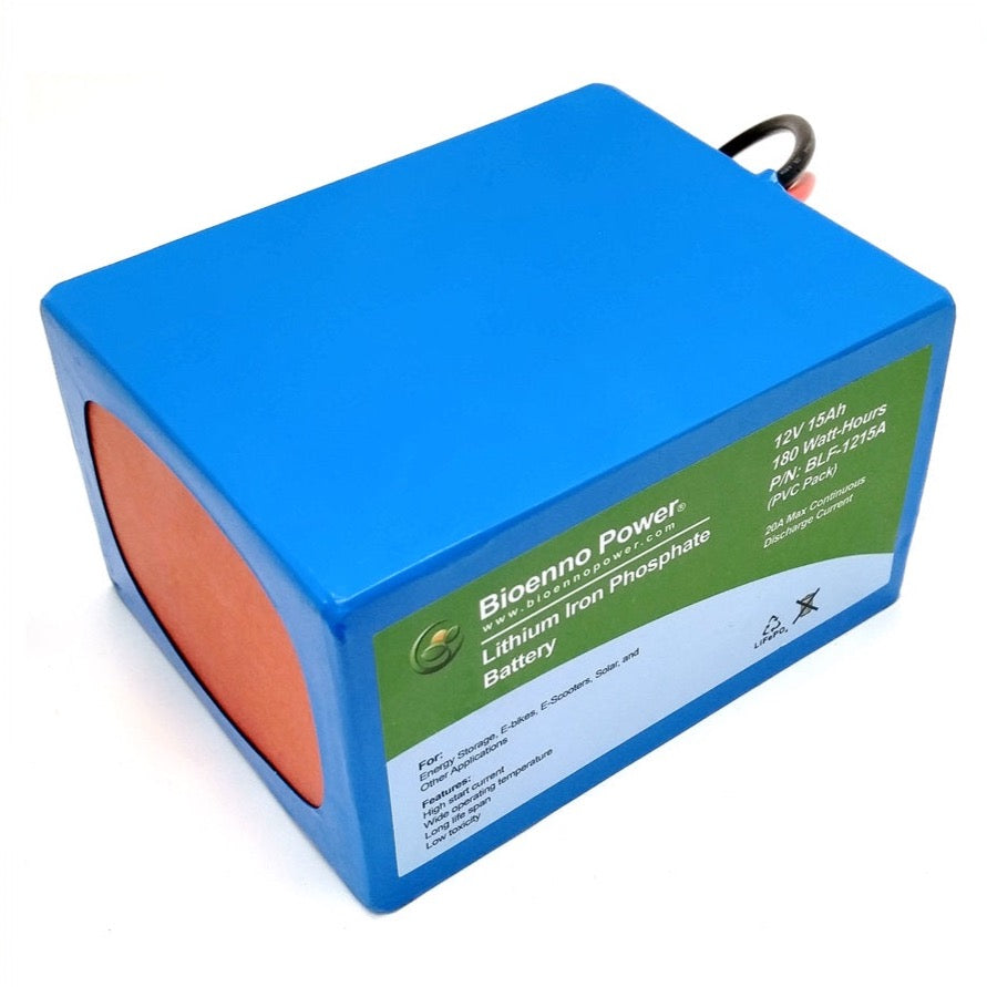 12V 15Ah LiFePO4 Battery - Bioenno Power BLF-1215A