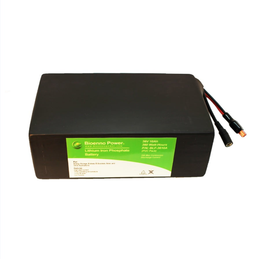 36V 10Ah LiFePO4 Battery – Compact PVC Pack