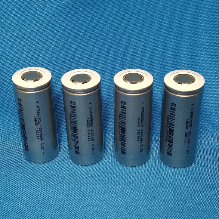 26650, 3.2V, 3300 mAh, 2C LFP Cells (4 pcs)