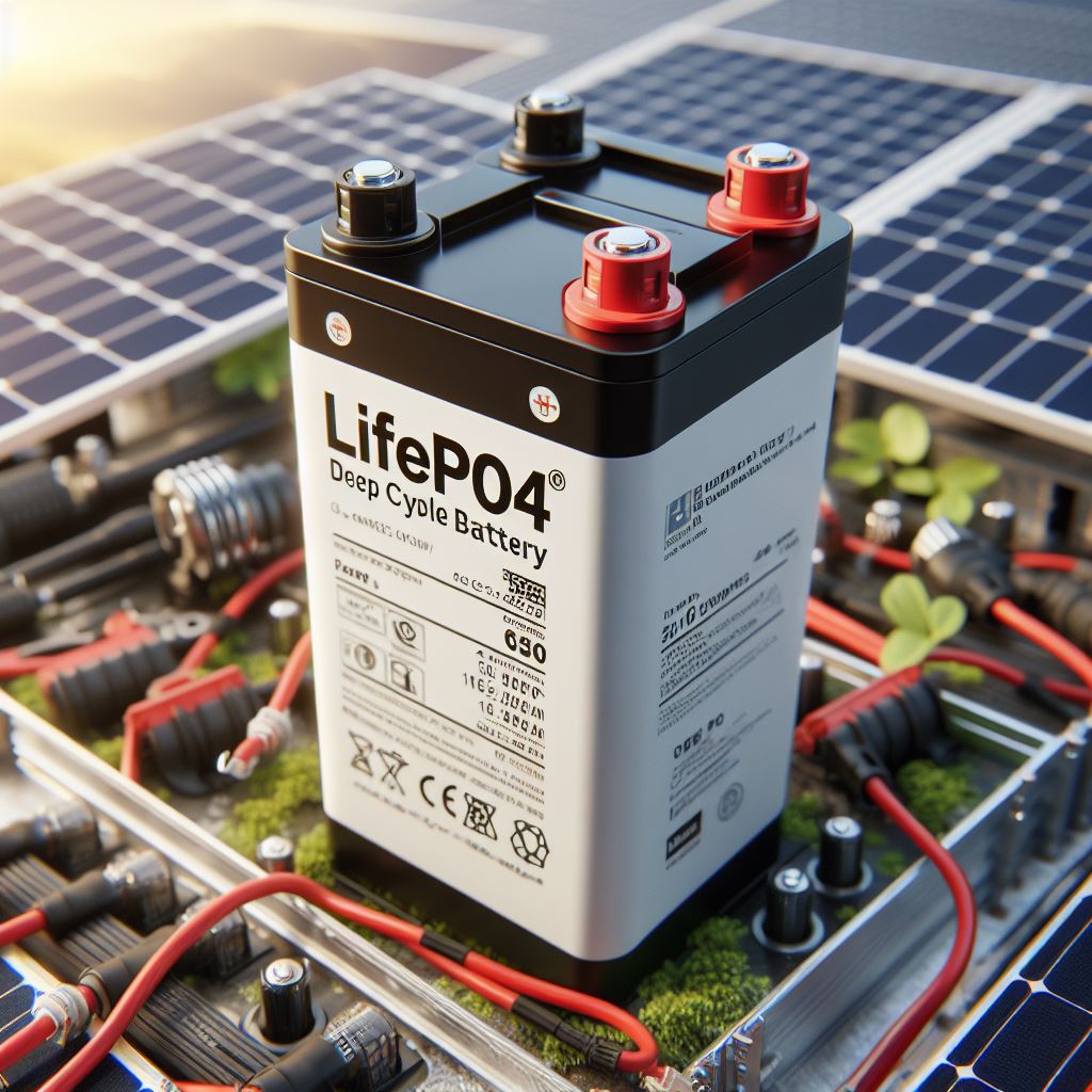 LiFePO4 in Renewable Energy Systems with a battery pack and solar panels