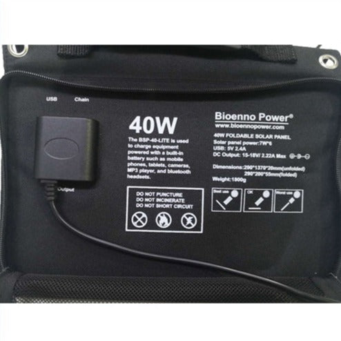 Bioenno Power 40 Watt Foldable Solar Panel (BSP-40-LITE)